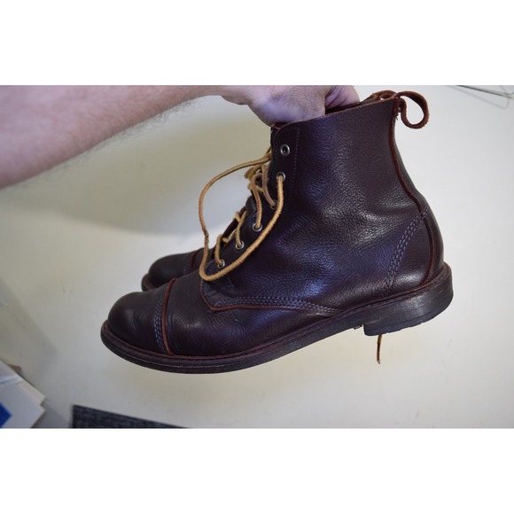 Allen Edmonds Normandy Kudu Leather Boots Brown 11.5 D Cap-Toe Lug Sole USA main image 5